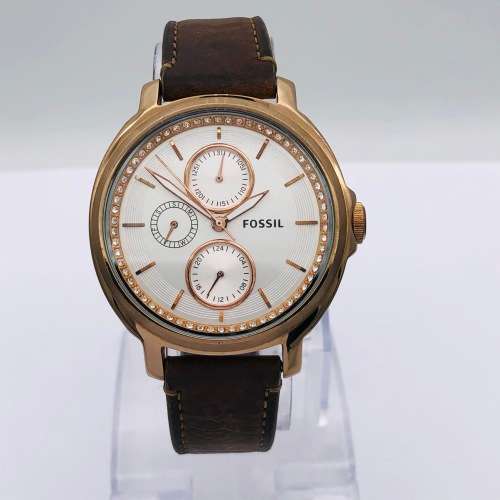 *FOSSIL DIAMANTE ROSE GOLD DRESS WATCH* R1 BIDS!