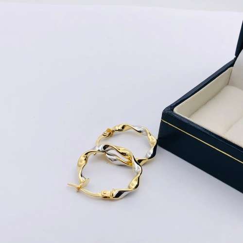 *SOLID GOLD TWO TONE HOOP EARRINGS* R1 BIDS