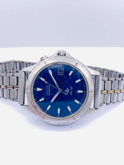 *SEIKO KINETIC SQ50 STEEL WATCH* R1 BIDS