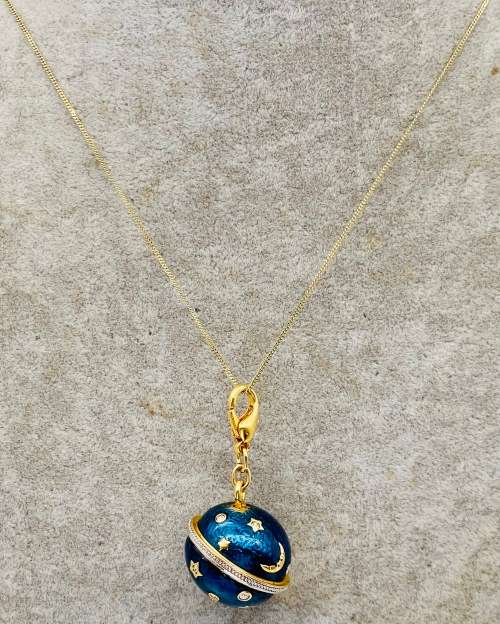 *SWAROVSKI 18K GOLD PLATED GALAXY ORB PENDANT* R1 BIDS!