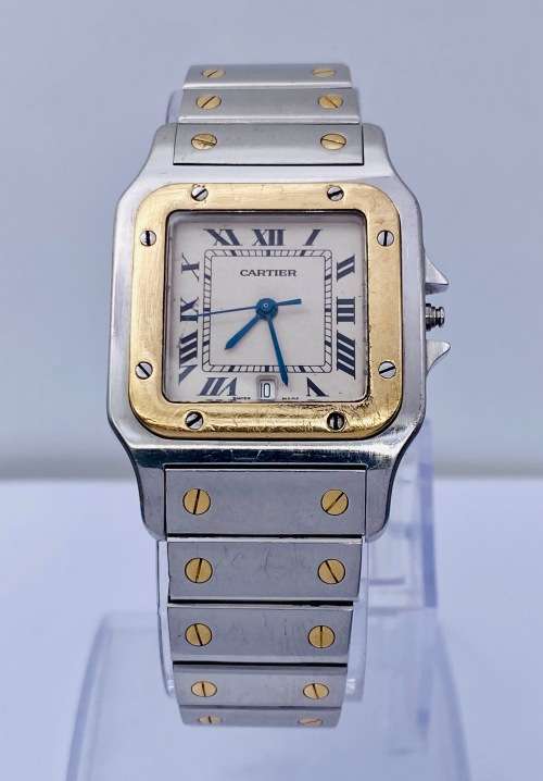 *18CT GOLD & STEEL CARTIER SANTOS MENS* SEE DESCRIPTION!