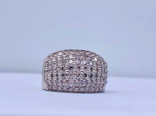 *1.2CT WHITE GOLD HUGE CLUSTER DIAMOND RING* 14K GOLD!