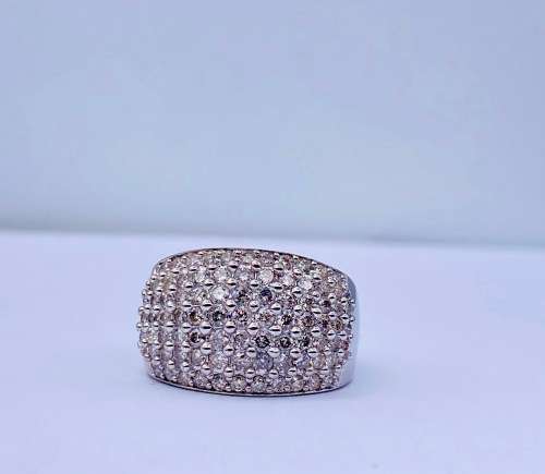 *1.2CT WHITE GOLD HUGE CLUSTER DIAMOND RING* 14K GOLD!