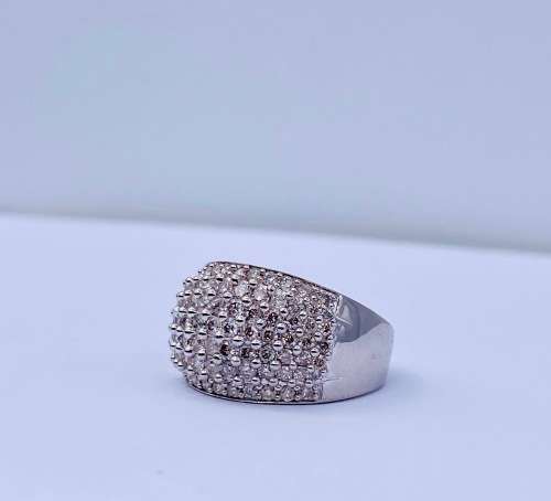 *1.2CT WHITE GOLD HUGE CLUSTER DIAMOND RING* 14K GOLD!