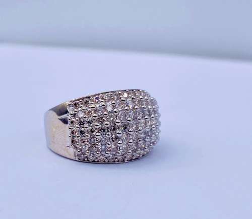 *1.2CT WHITE GOLD HUGE CLUSTER DIAMOND RING* 14K GOLD!