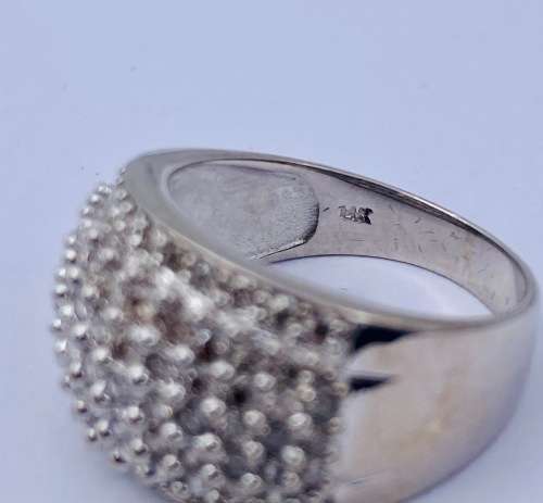 *1.2CT WHITE GOLD HUGE CLUSTER DIAMOND RING* 14K GOLD!