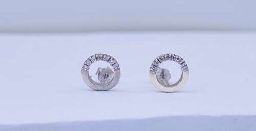*WHITE GOLD DIAMOND HALO EARRINGS* R1 BIDS