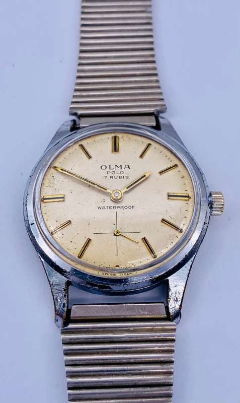 *OLMA POLO 17 RUBIS MENS SWISS WATCH* R1 BIDS!!!
