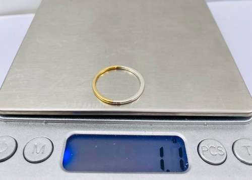 *SOLID GOLD BIMETAL BAND RING* GOLD & SILVER!