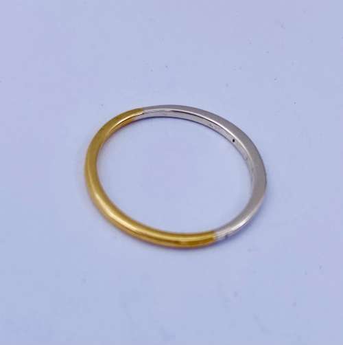 *SOLID GOLD BIMETAL BAND RING* GOLD & SILVER!