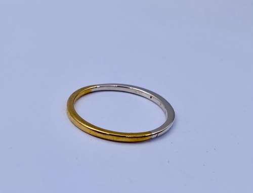 *SOLID GOLD BIMETAL BAND RING* GOLD & SILVER!