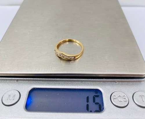 *SOLID GOLD V CUBIC ETERNITY RING* R1 BIDS