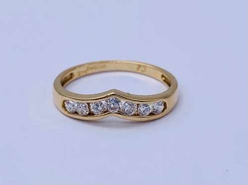 *SOLID GOLD V CUBIC ETERNITY RING* R1 BIDS
