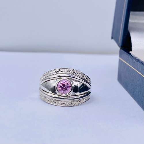 *SILVER CYCLOPS PINK AMETHYST TONE CUBIC RING* R1 BIDS!!!