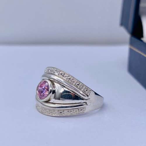 *SILVER CYCLOPS PINK AMETHYST TONE CUBIC RING* R1 BIDS!!!