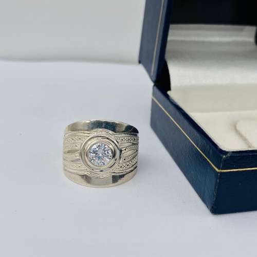 *SOLID SILVER CUBIC DIGIT CYCLOPS RING* R1 BIDS!!!