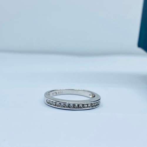 *SOLID SILVER CUBIC ETERNITY RING - BEAUTIFUL* R1 BIDS