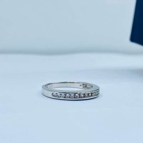 *SOLID SILVER CUBIC ETERNITY RING - BEAUTIFUL* R1 BIDS