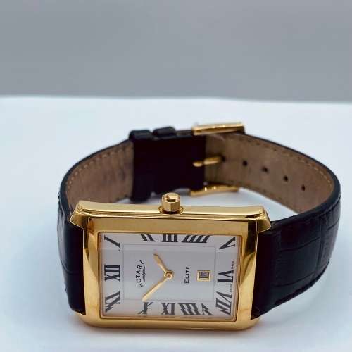 *ROTARY ELITE MENS GOLD TANK DRESS WATCH* R1 BIDS