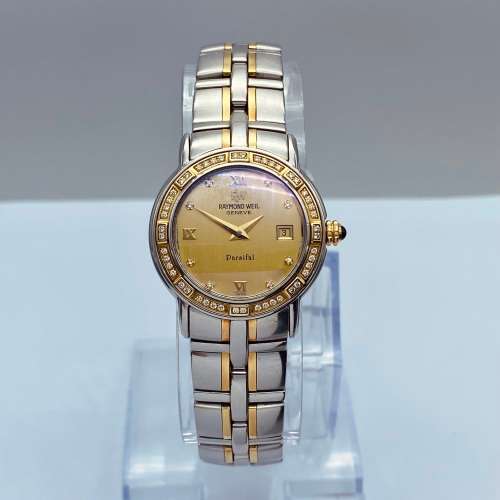 *18CT DIAMOND RAYMOND WEIL PARSIFAL WATCH* DIAMOND DIAL & BEZEL!