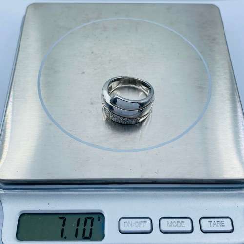 *LARGE SILVER CUBIC CLUSTER RING* R1 BIDS