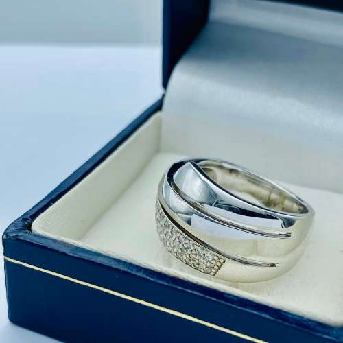 *LARGE SILVER CUBIC CLUSTER RING* R1 BIDS