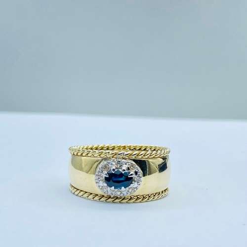 *HEAVY GOLD SAPPHIRE & DIAMOND CYCLOPS RING* R1 BIDS