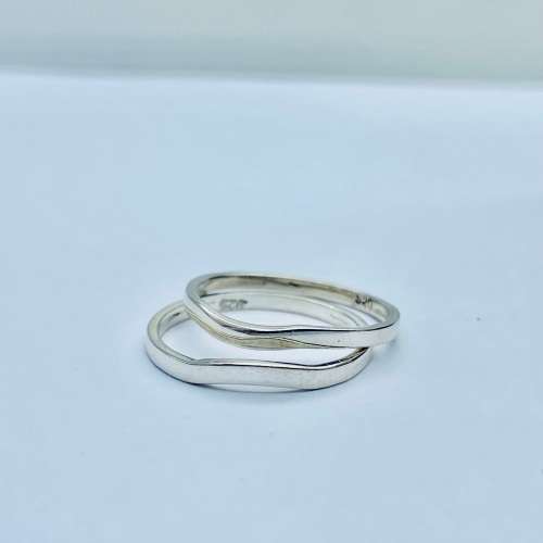 *DUAL SOLID SILVER BANDS - LOT OF 2!!!*
