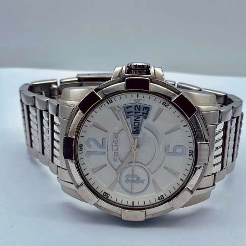 *POLICE STEEL MAXI DAY-DATE MENS WATCH*R1 BIDS