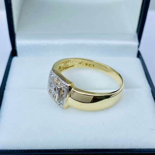 *HEAVY GOLD DIAMOND BASKET CLUSTER RING* R1 BIDS!