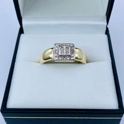 *HEAVY GOLD DIAMOND BASKET CLUSTER RING* R1 BIDS!