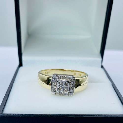 *HEAVY GOLD DIAMOND BASKET CLUSTER RING* R1 BIDS!