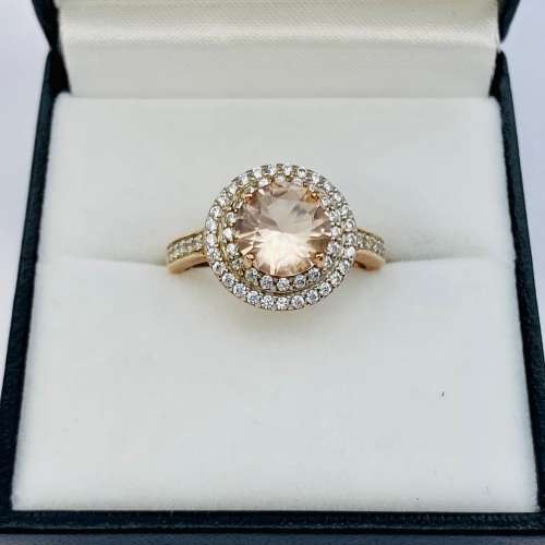 *DOUBLE HALO ROSE GOLD SILVER CUBIC RING* R1 BIDS!!!