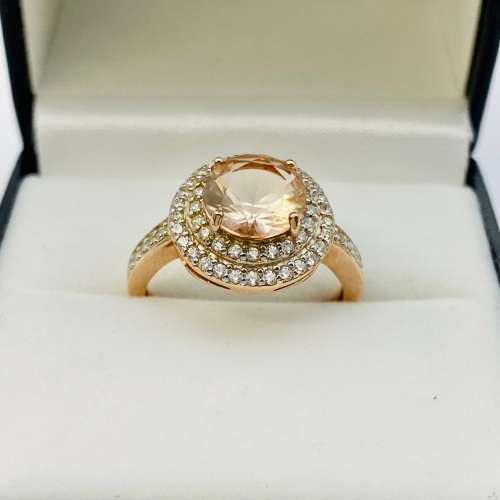 *DOUBLE HALO ROSE GOLD SILVER CUBIC RING* R1 BIDS!!!