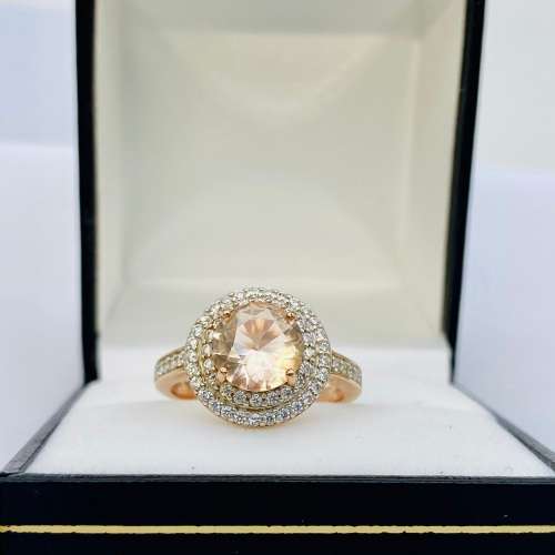 *DOUBLE HALO ROSE GOLD SILVER CUBIC RING* R1 BIDS!!!