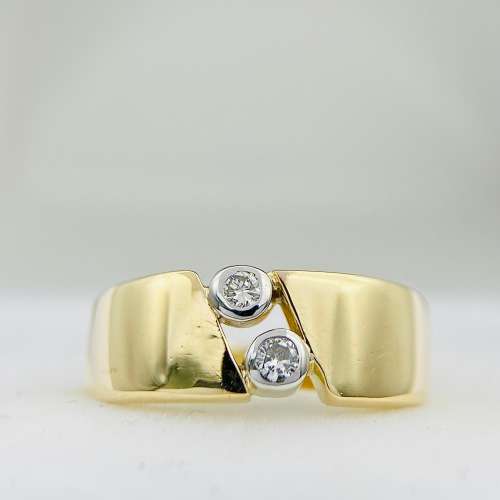 *SOLID YELLOW GOLD DUAL DIAMOND RING* R1 BIDS!!!