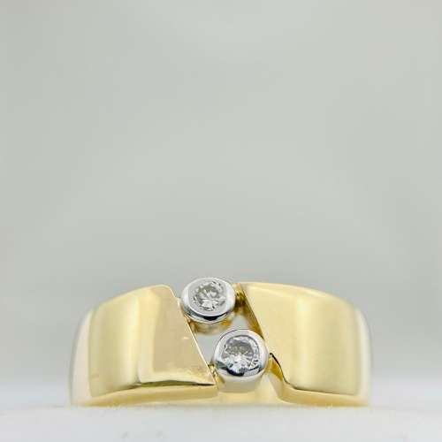 *SOLID YELLOW GOLD DUAL DIAMOND RING* R1 BIDS!!!