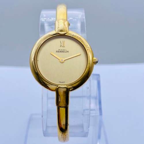 *MICHEL HERBELIN LADIES GOLD BANGLE WATCH* BID FROM R1