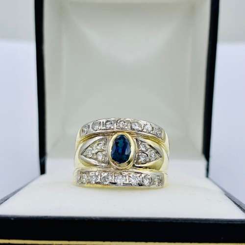*INVESTMENT 0.80CT DIAMOND & SAPPHIRE CHANNEL RING* R1 BIDS
