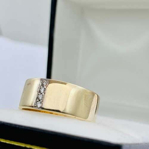*HEAVY CHUNKY GOLD DIAMOND CHANNEL RING* R1 BIDS!