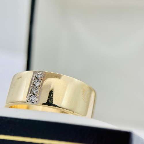 *HEAVY CHUNKY GOLD DIAMOND CHANNEL RING* R1 BIDS!