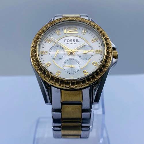 *FOSSIL LADIES TWO-TONE CHRONO WATCH* R1 BIDS!!!