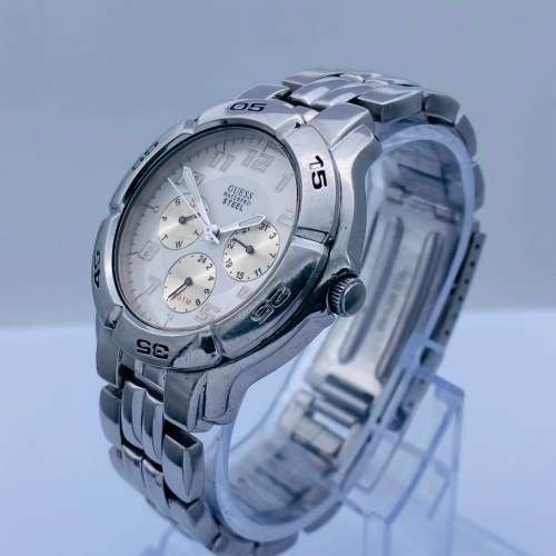 *GUESS WATERPRO STEEL MENS WATCH* R1 BIDS!!!