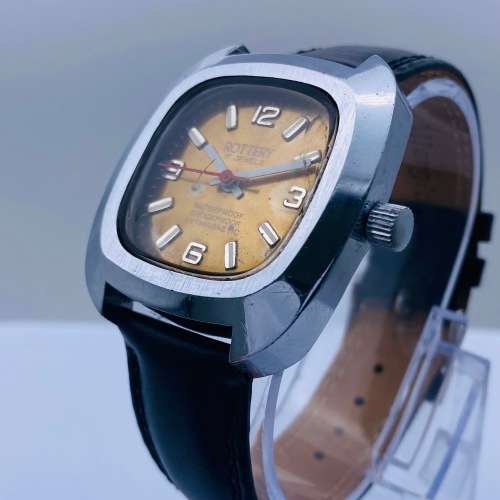 *BEAUTIFUL ROTTERY SWISS MENS BRONZE DIAL WATCH* R1 BIDS