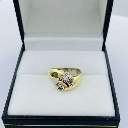*0.20CT YELLOW GOLD DIAMOND SWIRL CLUSTER RING* R1 BIDS!!!