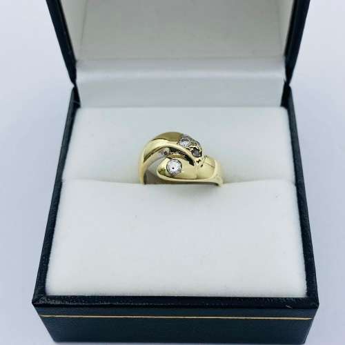 *0.20CT YELLOW GOLD DIAMOND SWIRL CLUSTER RING* R1 BIDS!!!