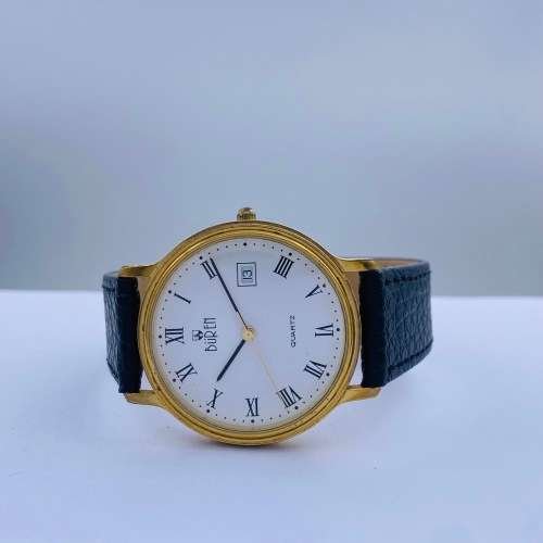 *BUREN SWISS LUXURY MENS GOLD DRESS WATCH* R1 BIDS