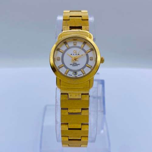 *BEAUTIFUL GOLD ALFA SWISS LADIES DRESS WATCHH* R1 BIDS!