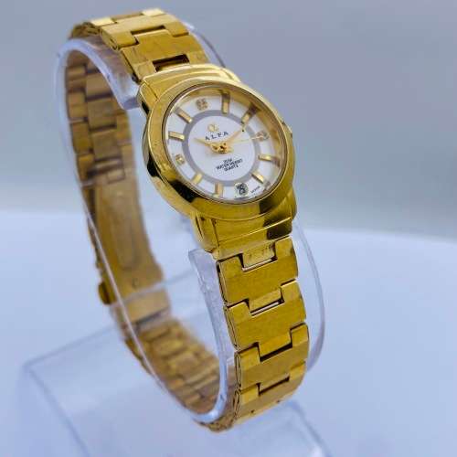 *BEAUTIFUL GOLD ALFA SWISS LADIES DRESS WATCHH* R1 BIDS!