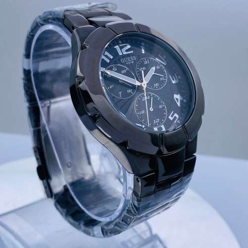 *MINT GUESS STEEL BLACK MENS CHRONOGRAPH* R1 BIDS!!!
